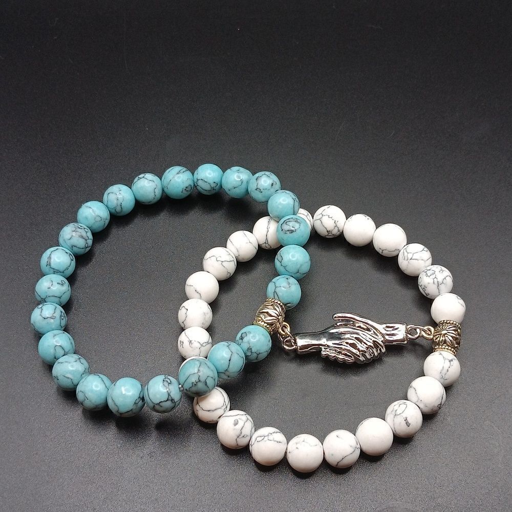 New Couples Magnetic Hand Bracelets‎ Blue And White